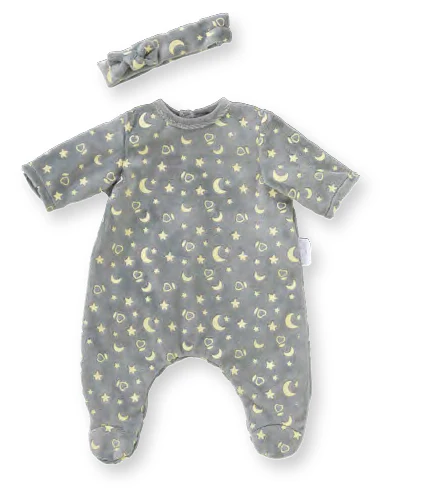 12" Pajamas & Headband Glow In The Dark Outfit