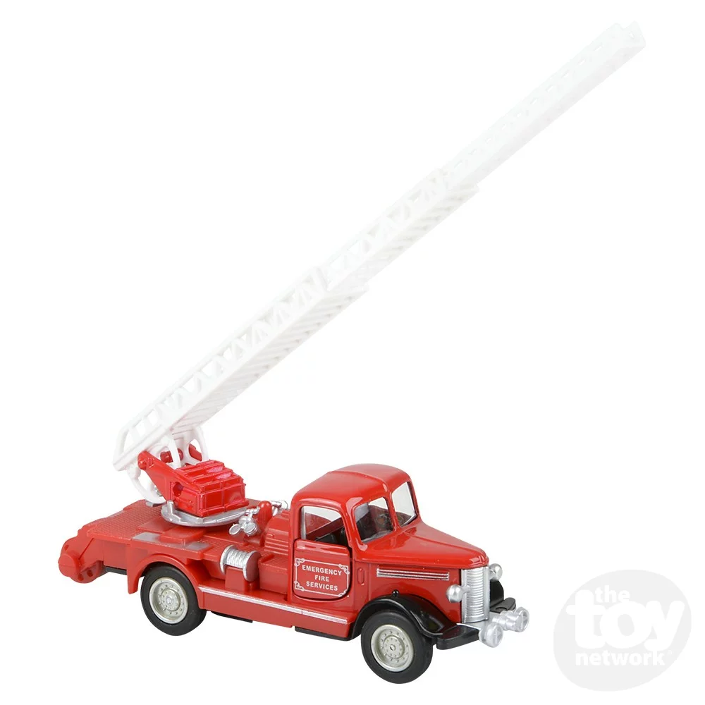 5" Die-Cast Pull Back Classic Fire Truck - Image 3