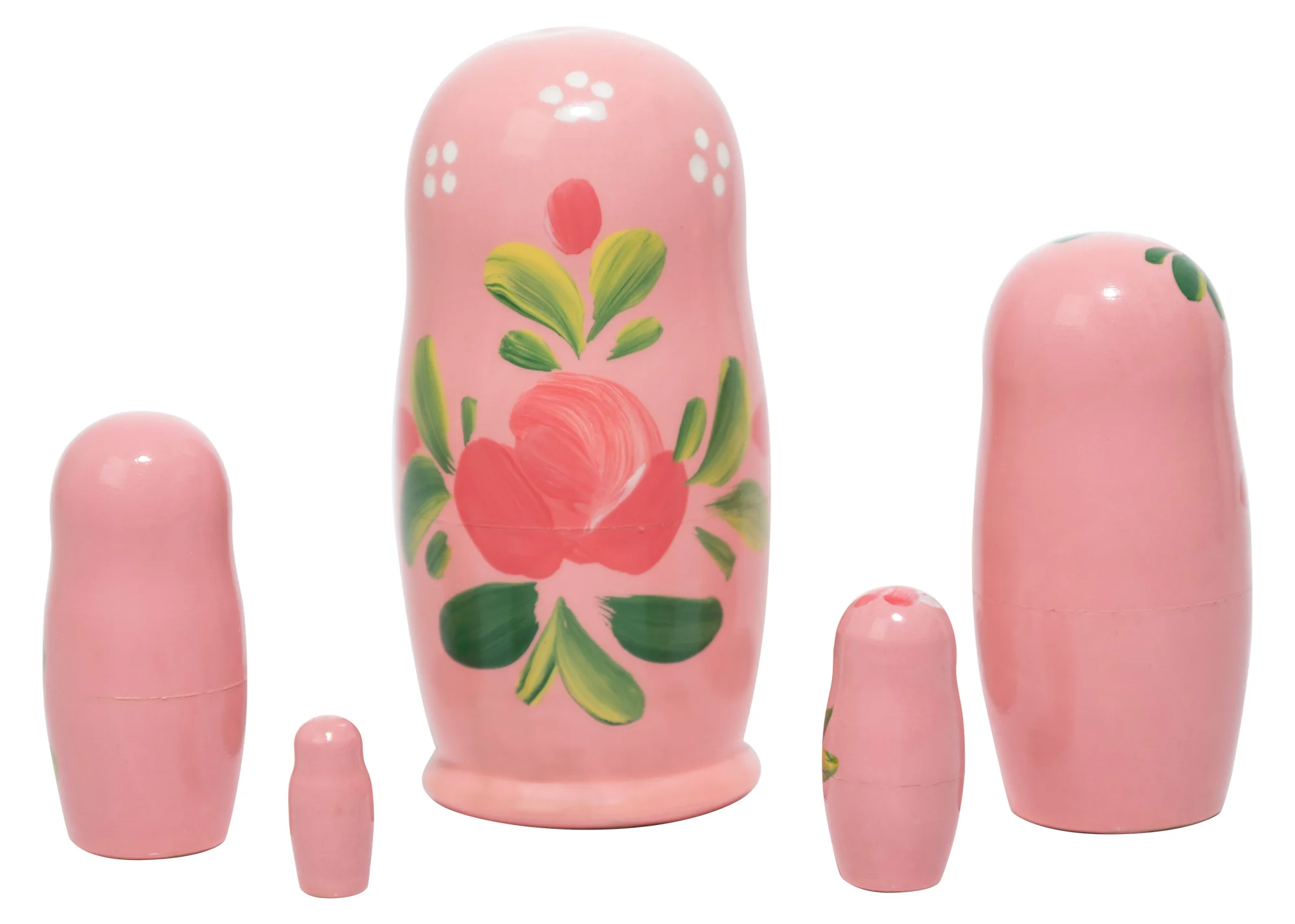 5 Piece Pink Matryoshka Nesting Dolls - Image 2