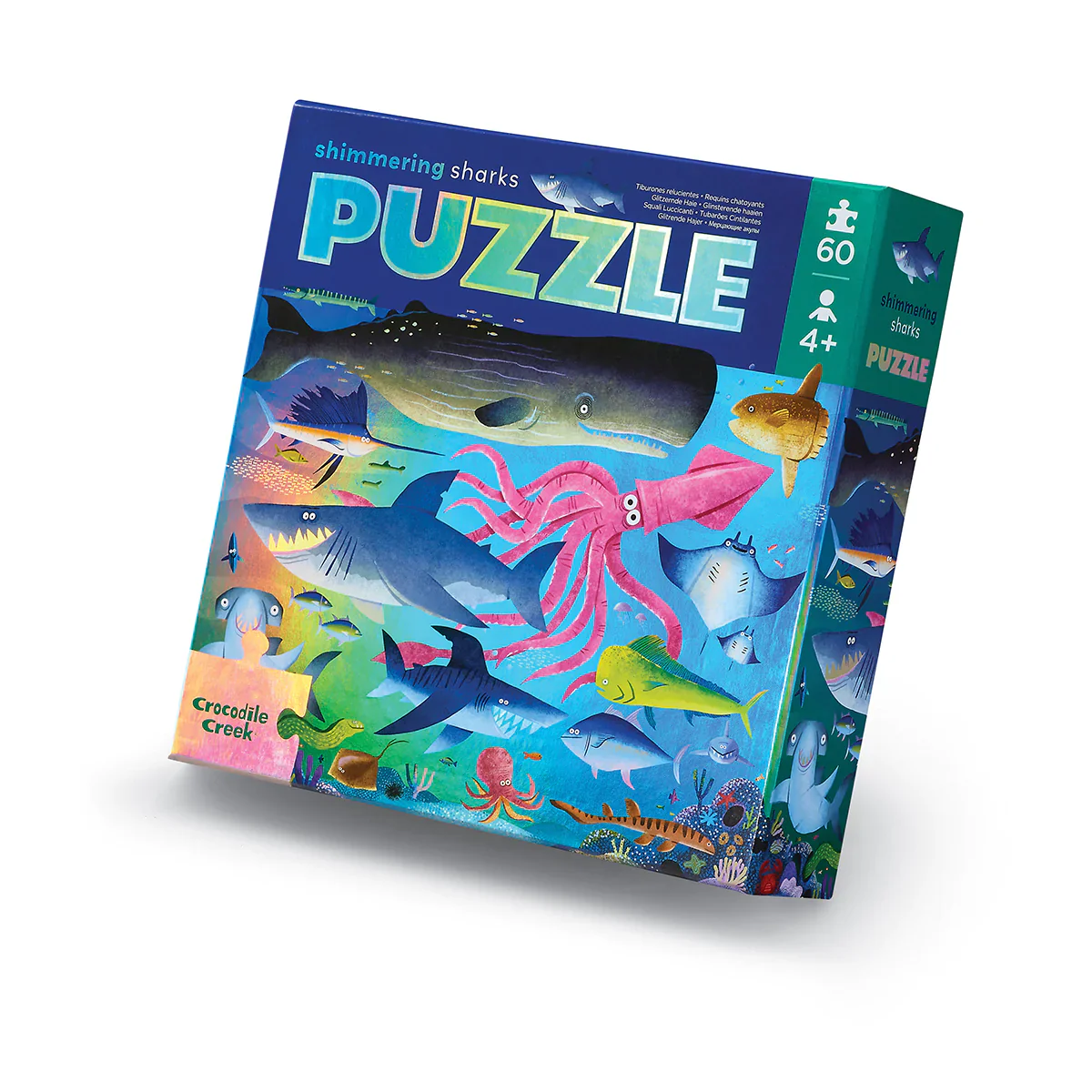 60 PC Shimmering Sharks Foil Puzzle