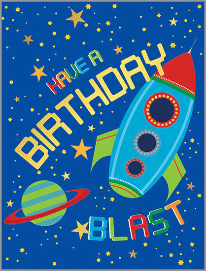 Blast Off Birthday Card