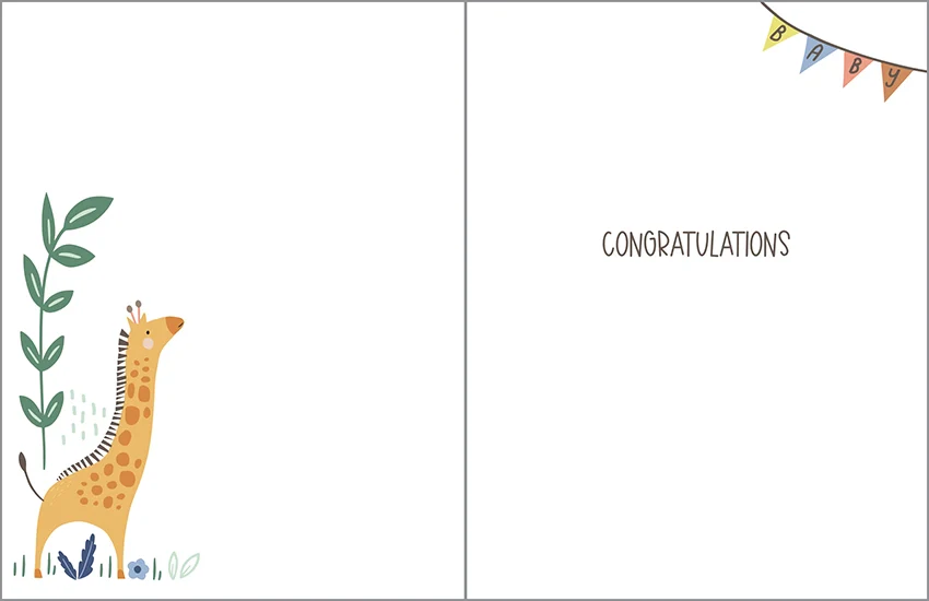 Giraffe And Monkey Baby Card - Image 2