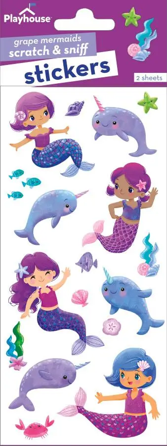 Grape Narwhals & Mermaids Scratch & Sniff Stickers