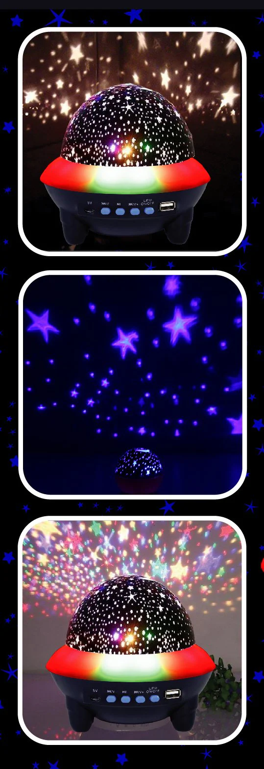 Starlight Sounds Wireless Bluetooth Speaker With LED Night Light Star Projector - Image 3