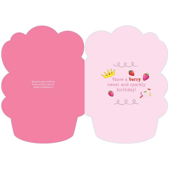 Strawberry Princess Cupcake Scratch & Sniff Birthday Card - Image 2